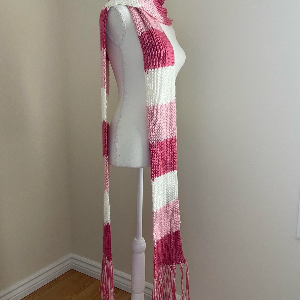 Reitmans Pink and White Blocked Scarf